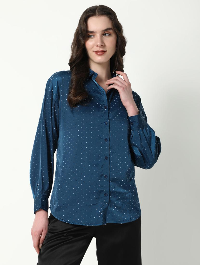 women polka doted collatred regular shirt - 21598144 - Zoom Image - 0