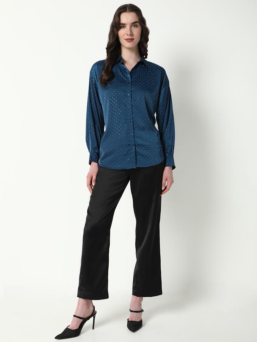 women polka doted collatred regular shirt - 21598144 - Standard Image - 5