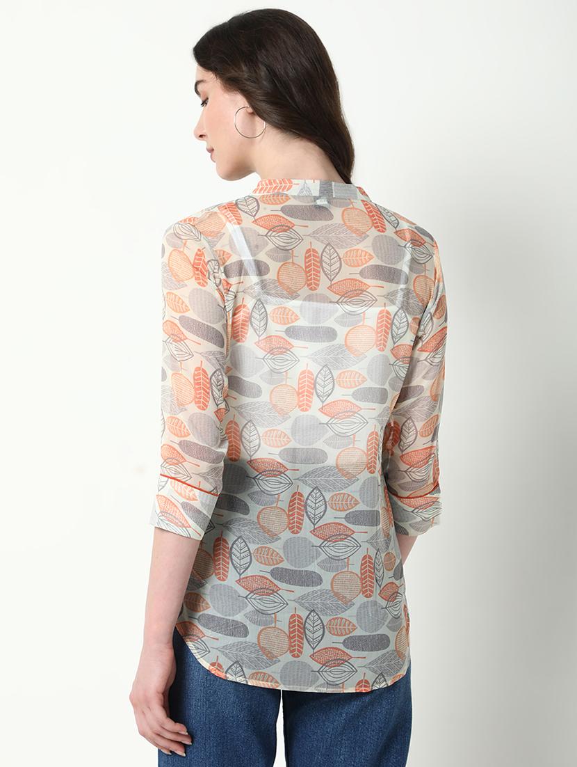 women printed three quarter sleeve shirt - 21598151 - Standard Image - 3