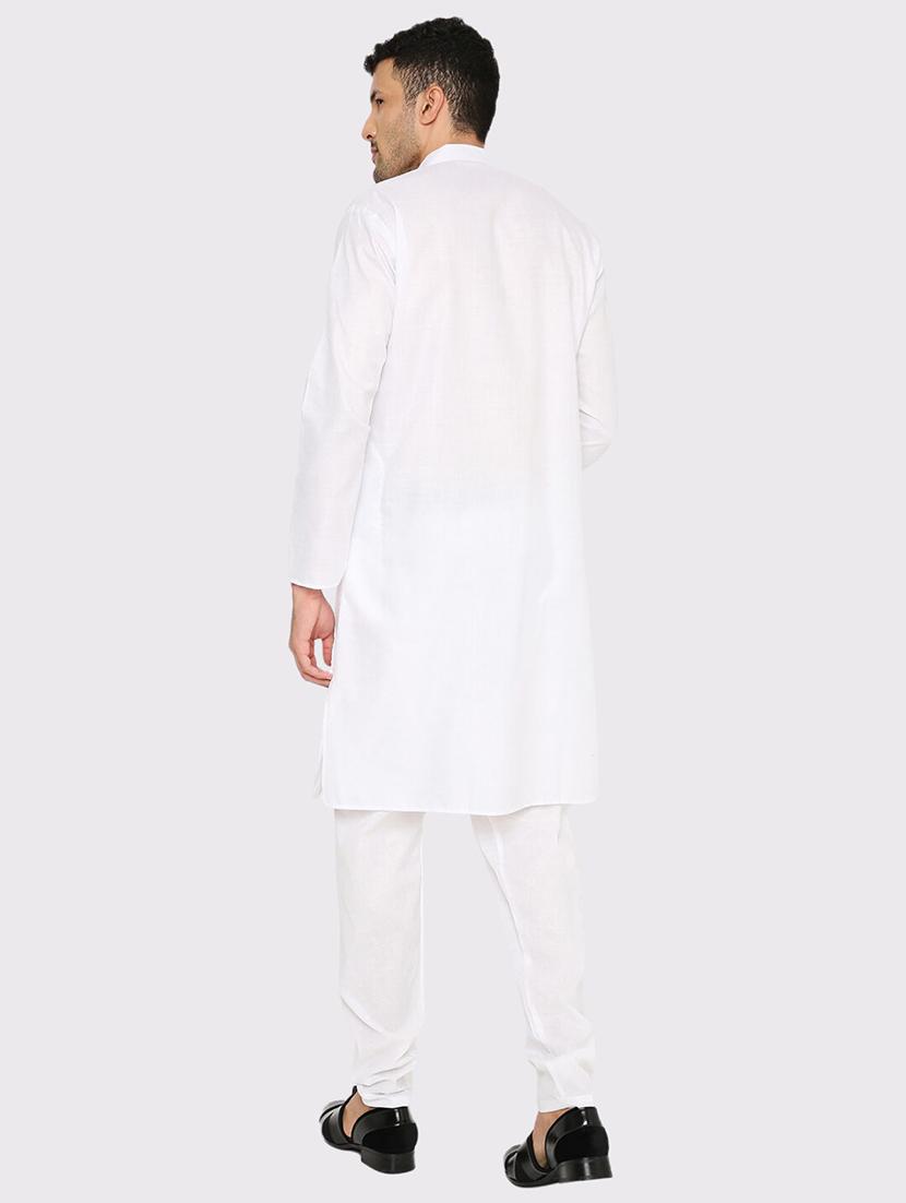 men solid mandarin neck long kurta - 21598161 - Standard Image - 3