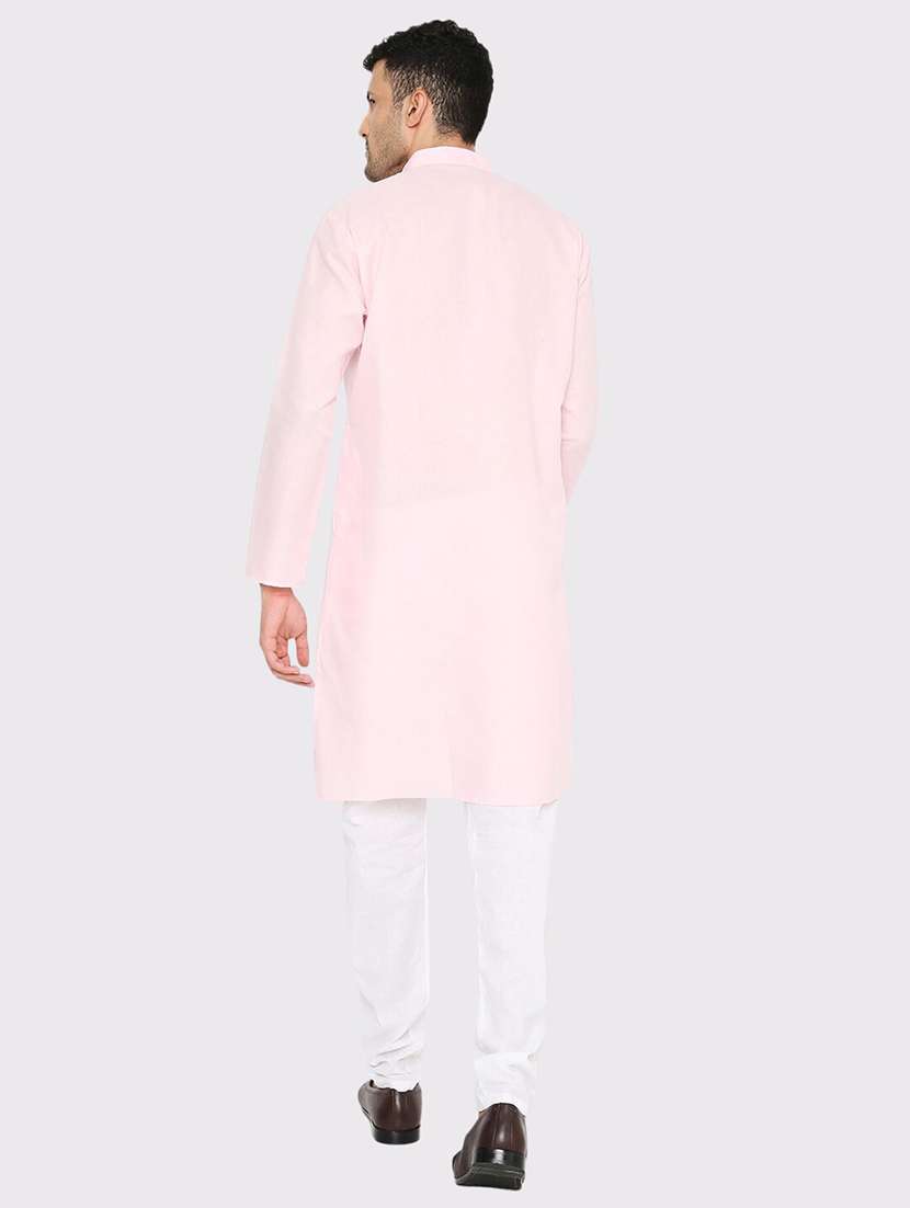 men solid mandarin neck long kurta - 21598163 - Standard Image - 3