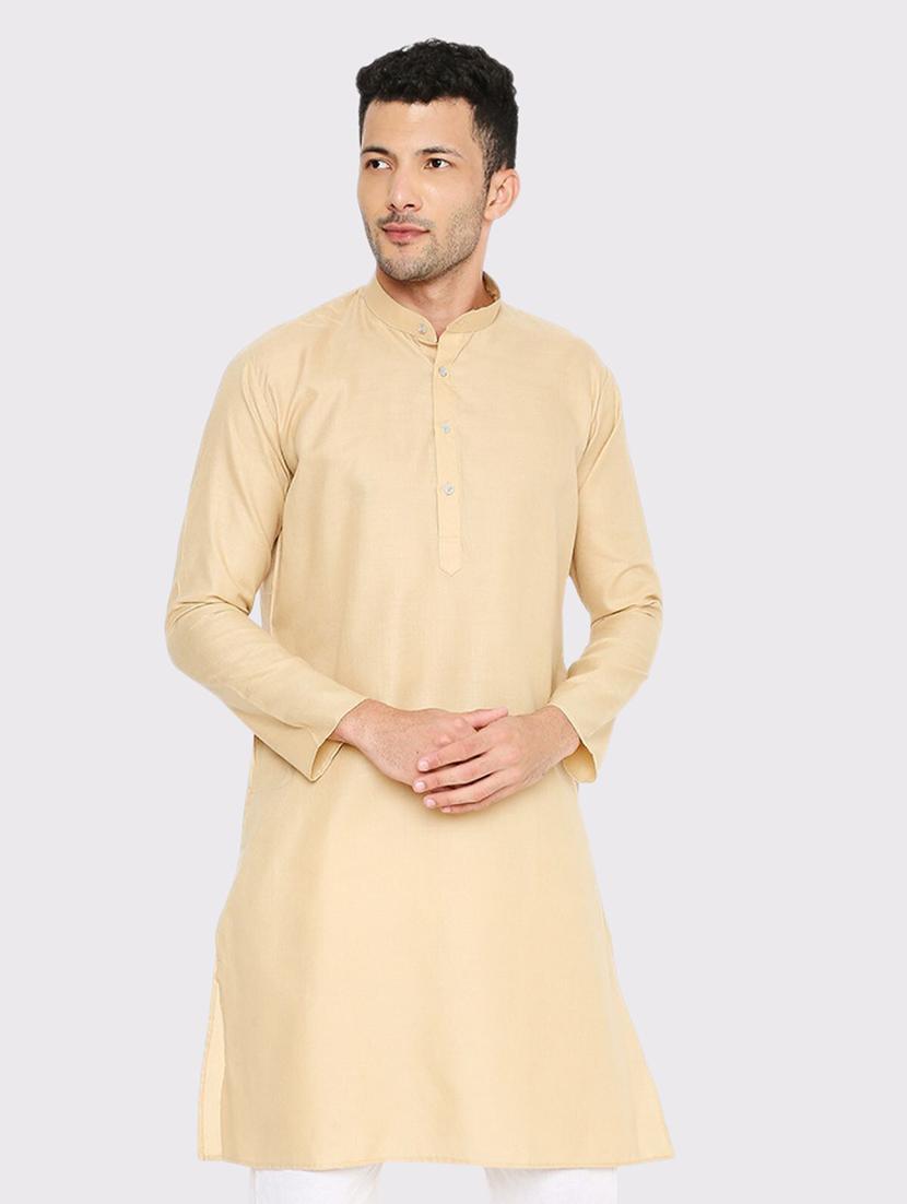 men solid mandarin neck long kurta - 21598168 - Zoom Image - 0