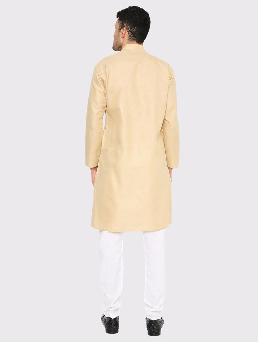 men solid mandarin neck long kurta - 21598168 - Standard Image - 3