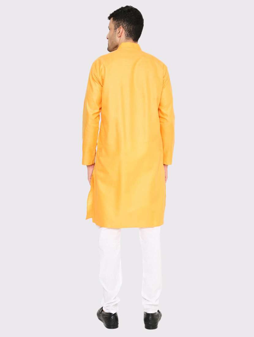 men solid mandarin neck long kurta - 21598184 -  Standard Image - 3