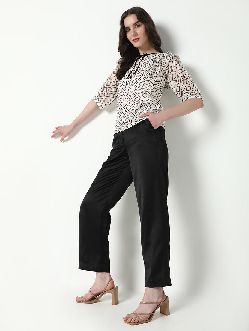 women geometric printed round neck top - 21598207 - Standard Image - 5