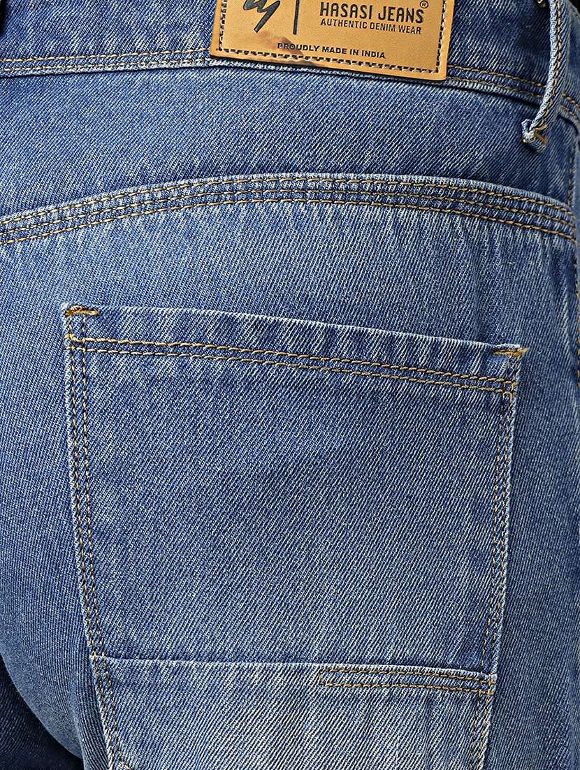 men mid rise plain denim jeans - 21598217 -  Standard Image - 5