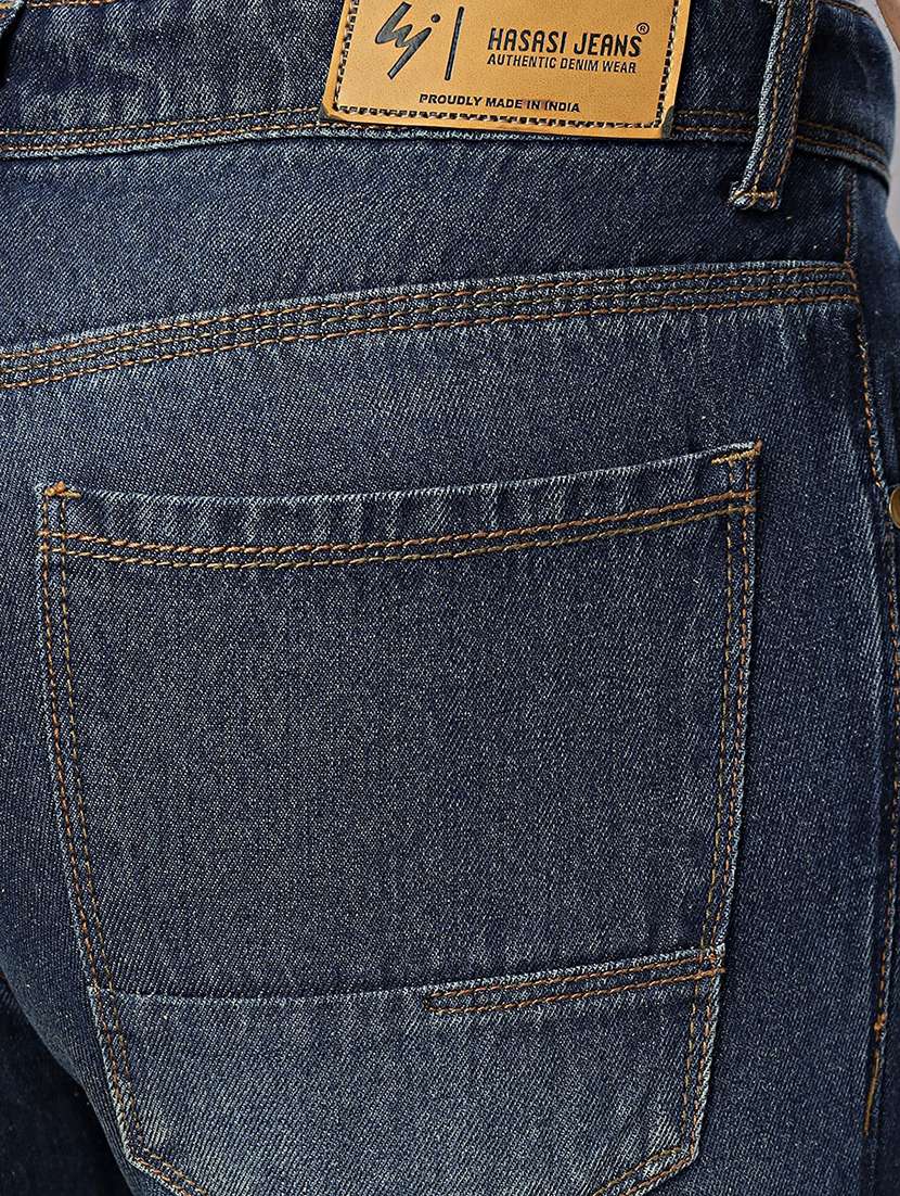 men mid rise plain denim jeans - 21598218 -  Standard Image - 5