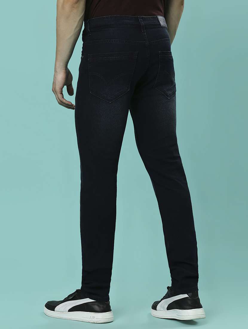 men plain slim fit high rise jeans - 21598219 -  Standard Image - 3