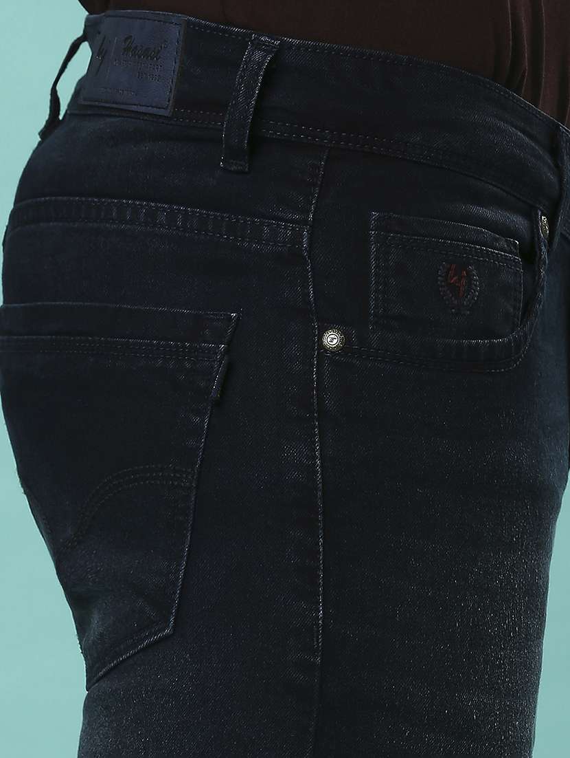 men plain slim fit high rise jeans - 21598219 -  Standard Image - 5