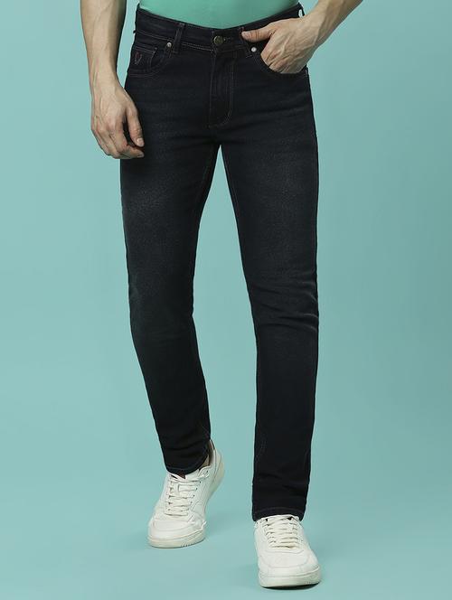 men plain slim fit high rise jeans - 21598220 - Standard Image - 0
