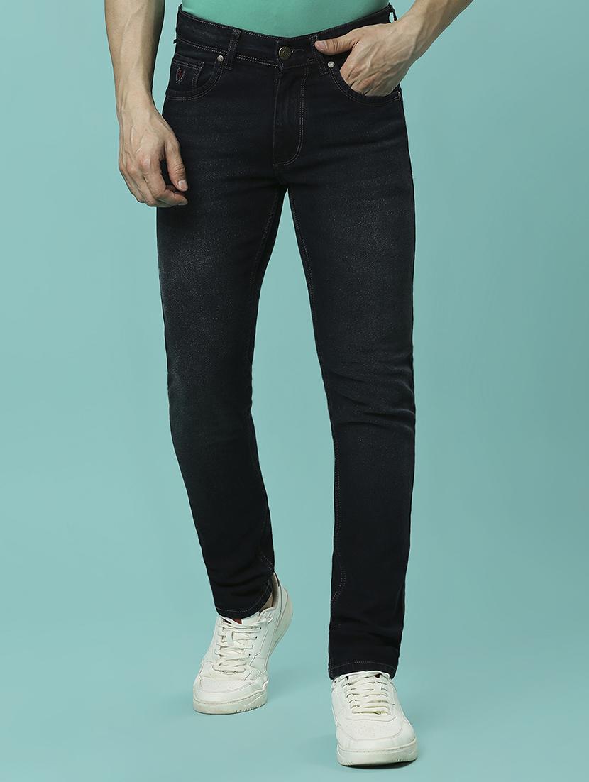 men plain slim fit high rise jeans - 21598220 - Zoom Image - 0