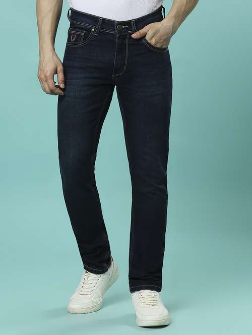 men plain slim fit high rise jeans - 21598221 -  Standard Image - 0