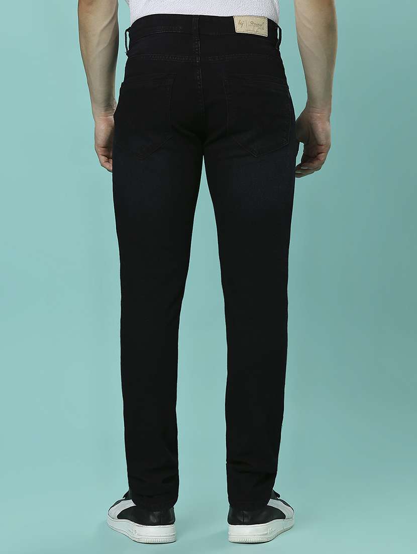men plain slim fit high rise jeans - 21598222 -  Standard Image - 3