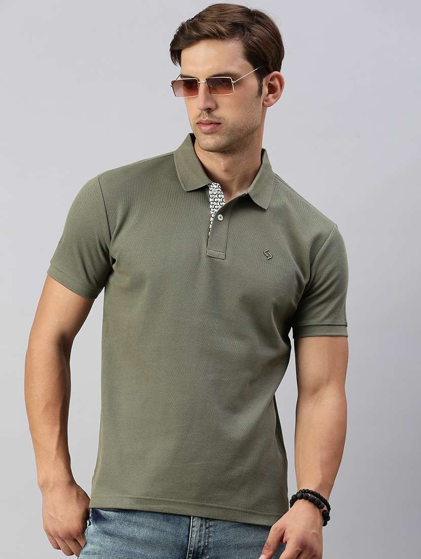 men slim fit short sleeves plain polo t-shirt