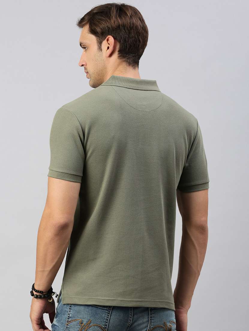 men slim fit short sleeves plain polo t-shirt - 21598241 -  Standard Image - 3