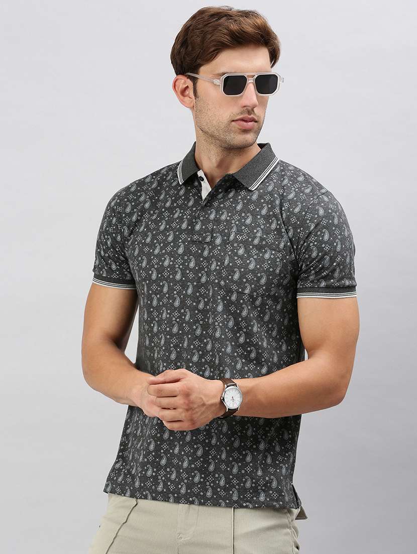 men slim fit printed polo t-shirt - 21598253 -  Standard Image - 3