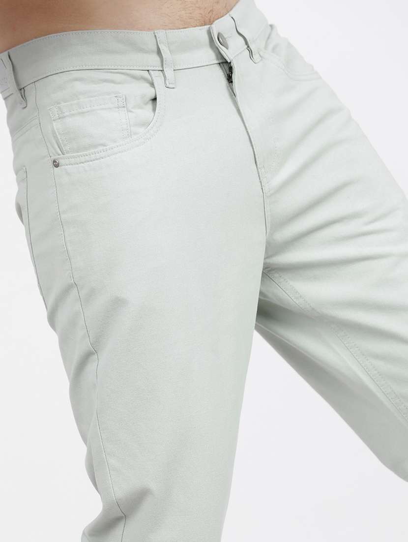 men solid regular fit chinos casual trouser - 21598423 -  Standard Image - 5