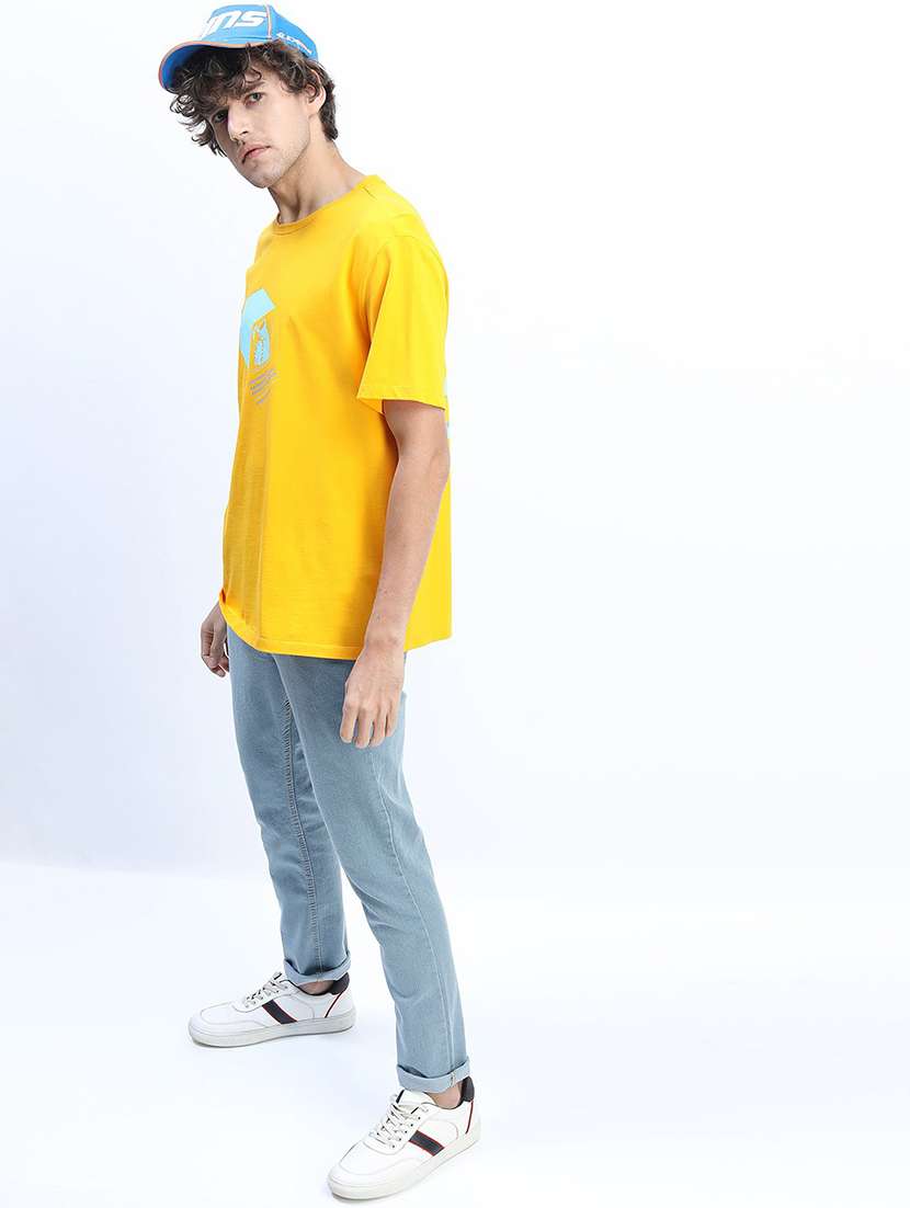 men plain slim fit mid rise jeans - 21598431 -  Standard Image - 3