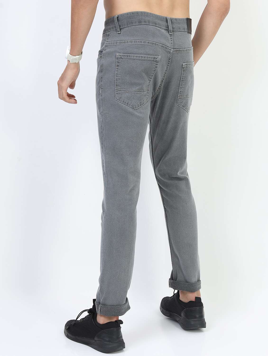 men plain slim fit low rise jeans - 21598444 -  Standard Image - 3