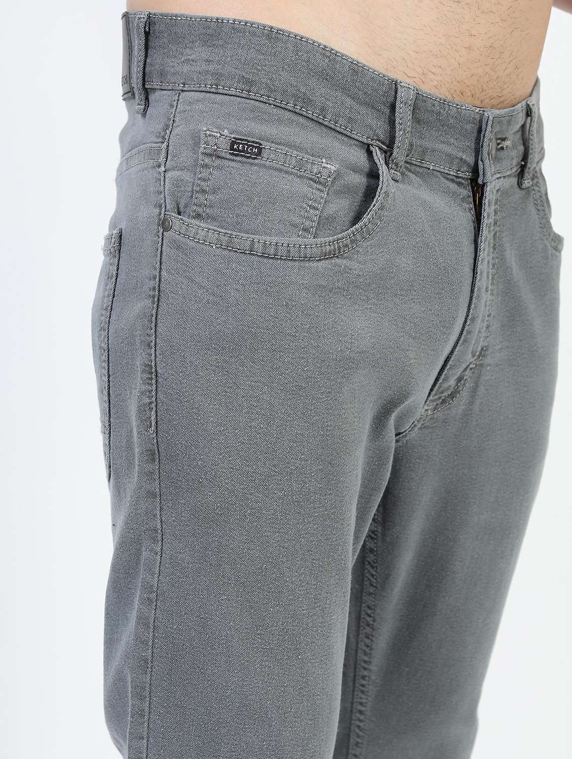 men plain slim fit low rise jeans - 21598444 -  Standard Image - 5