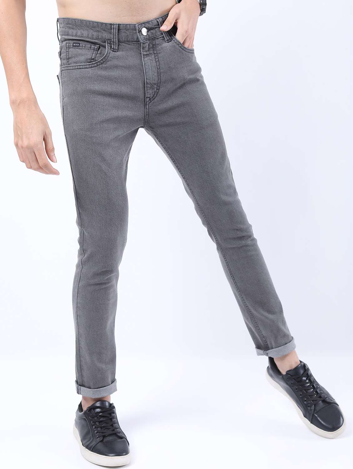 men plain slim fit mid rise jeans