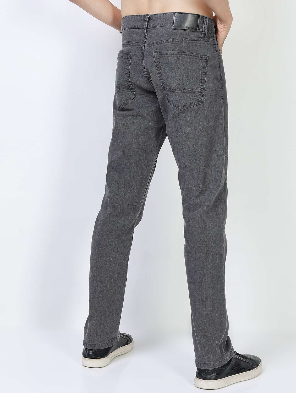 men plain straight fit mid rise jeans - 21598456 -  Standard Image - 3