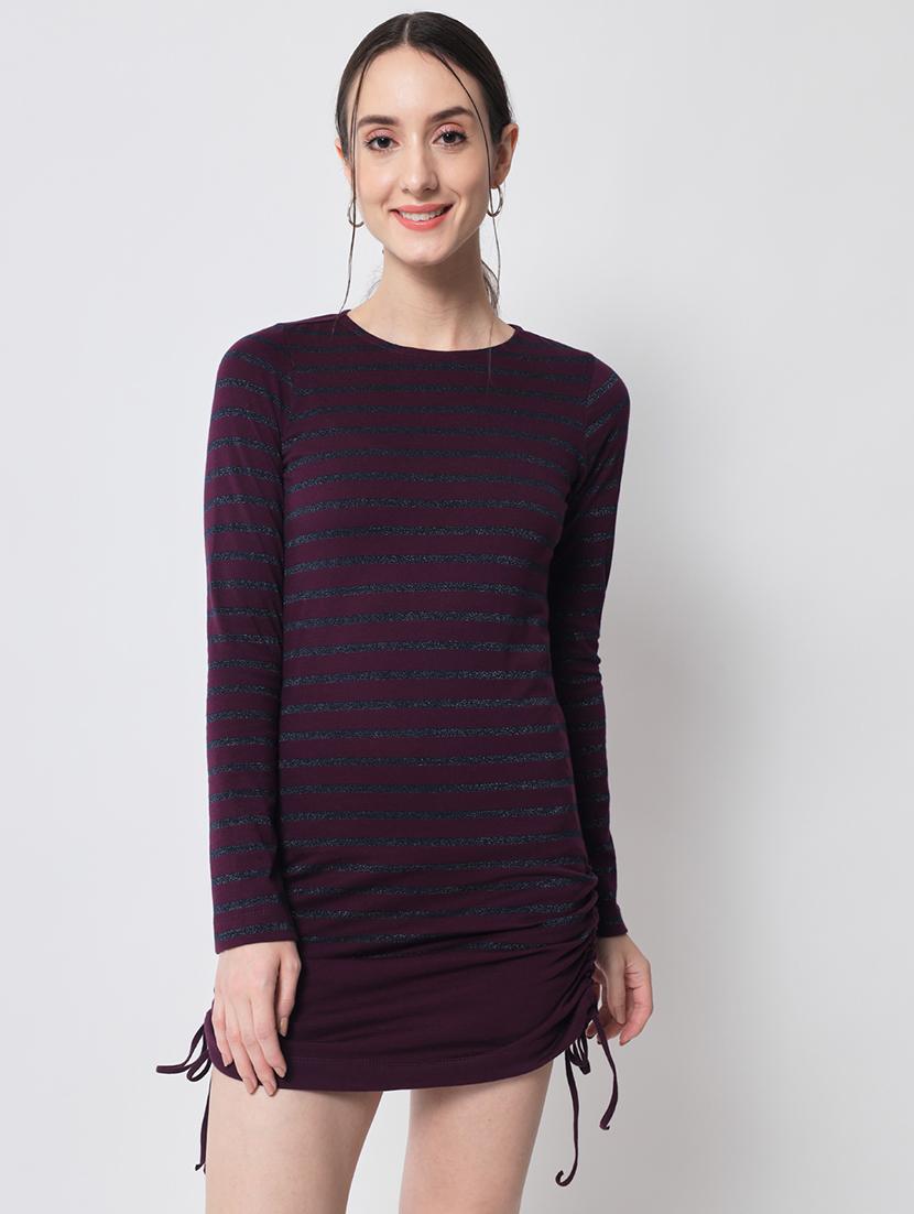 women purple stripes bodycon dress - 21598474 - Zoom Image - 0