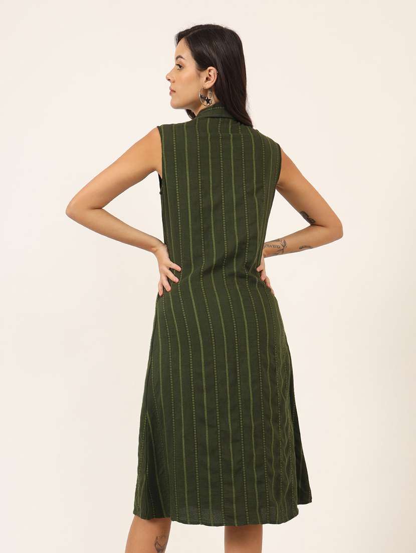 women green stripes shirt dress - 21598499 -  Standard Image - 3