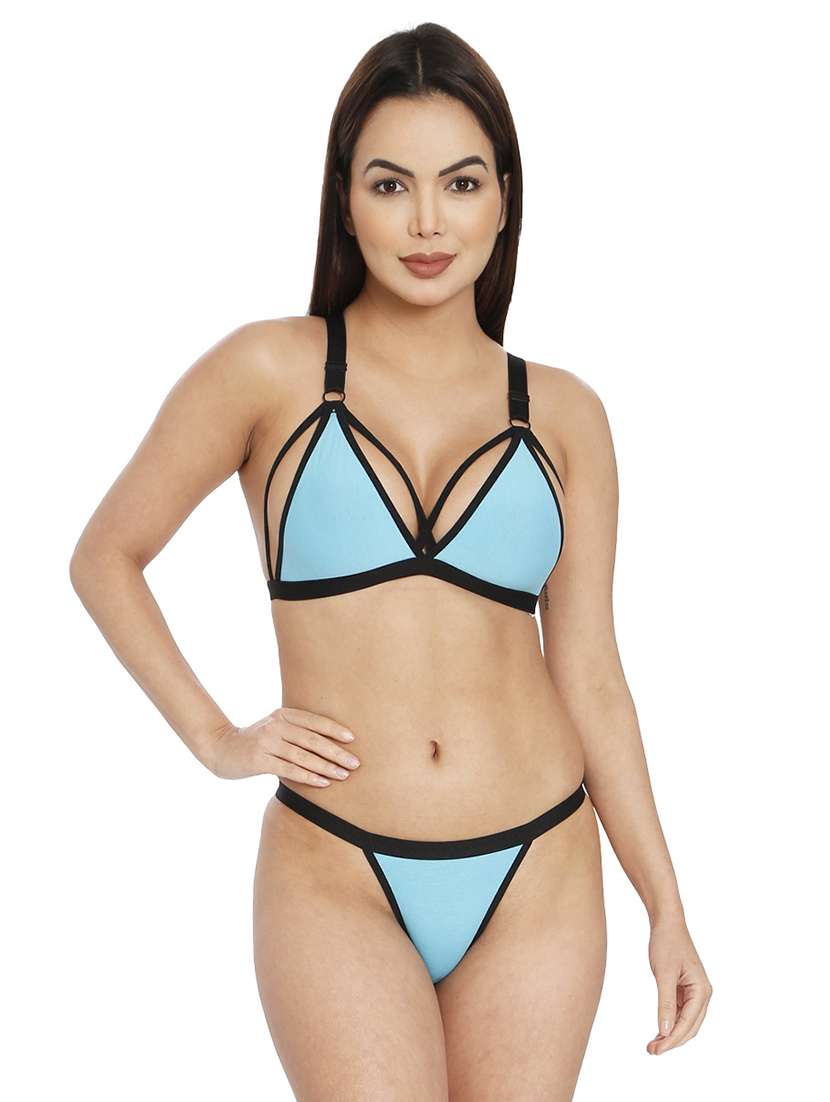 women half coverage bras and panty set