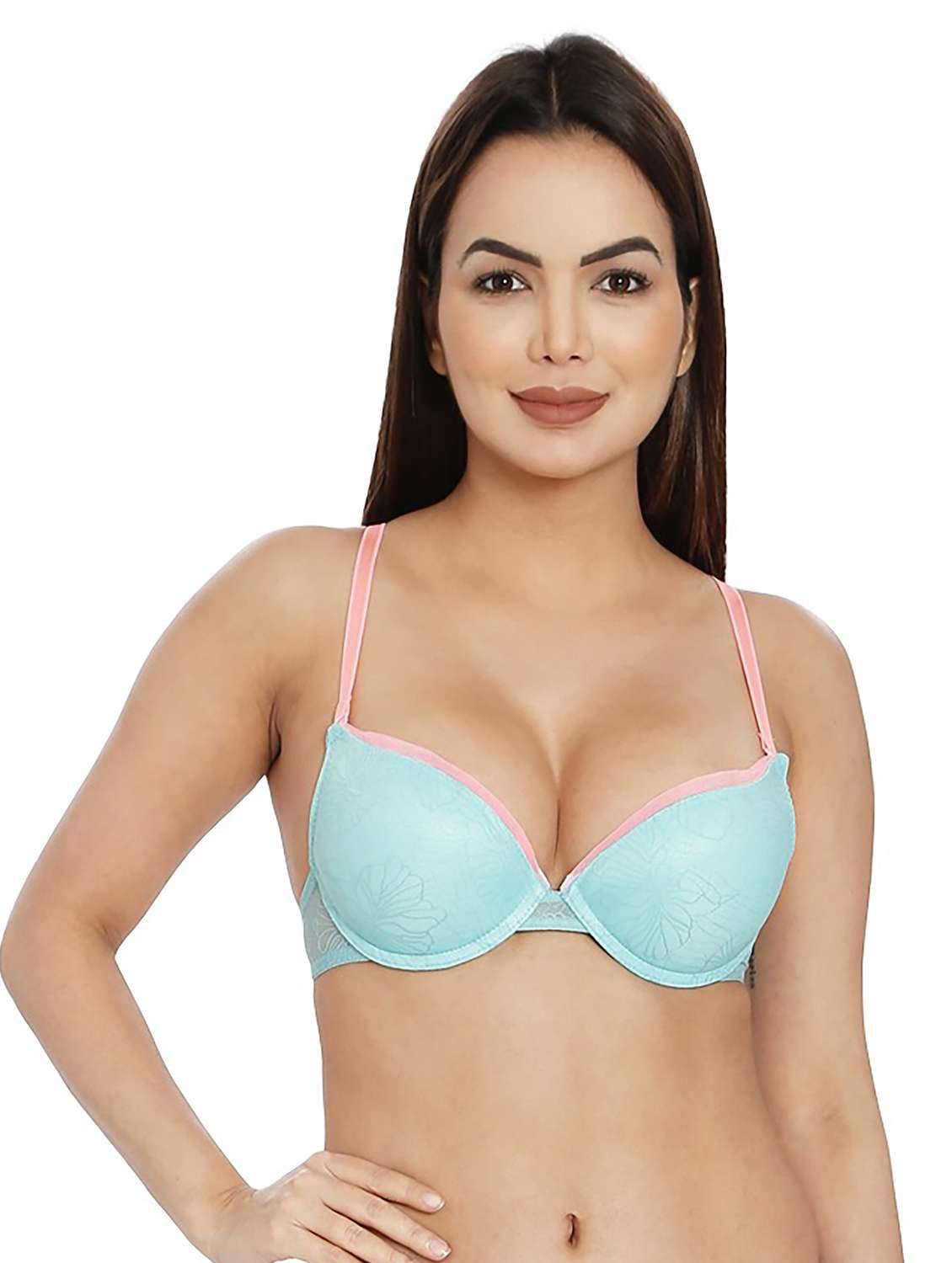 women solid push up bra