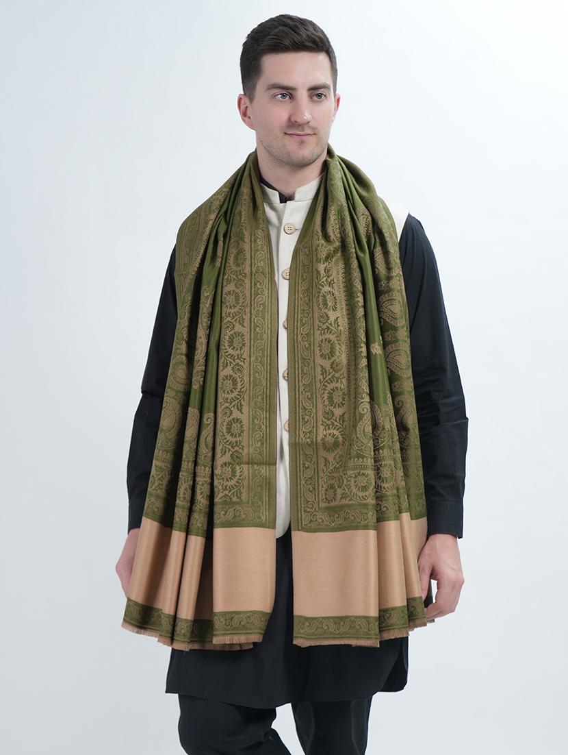 elegant men's shawl with intricate traditional patterns - 21598624 -  Zoom Image - 0