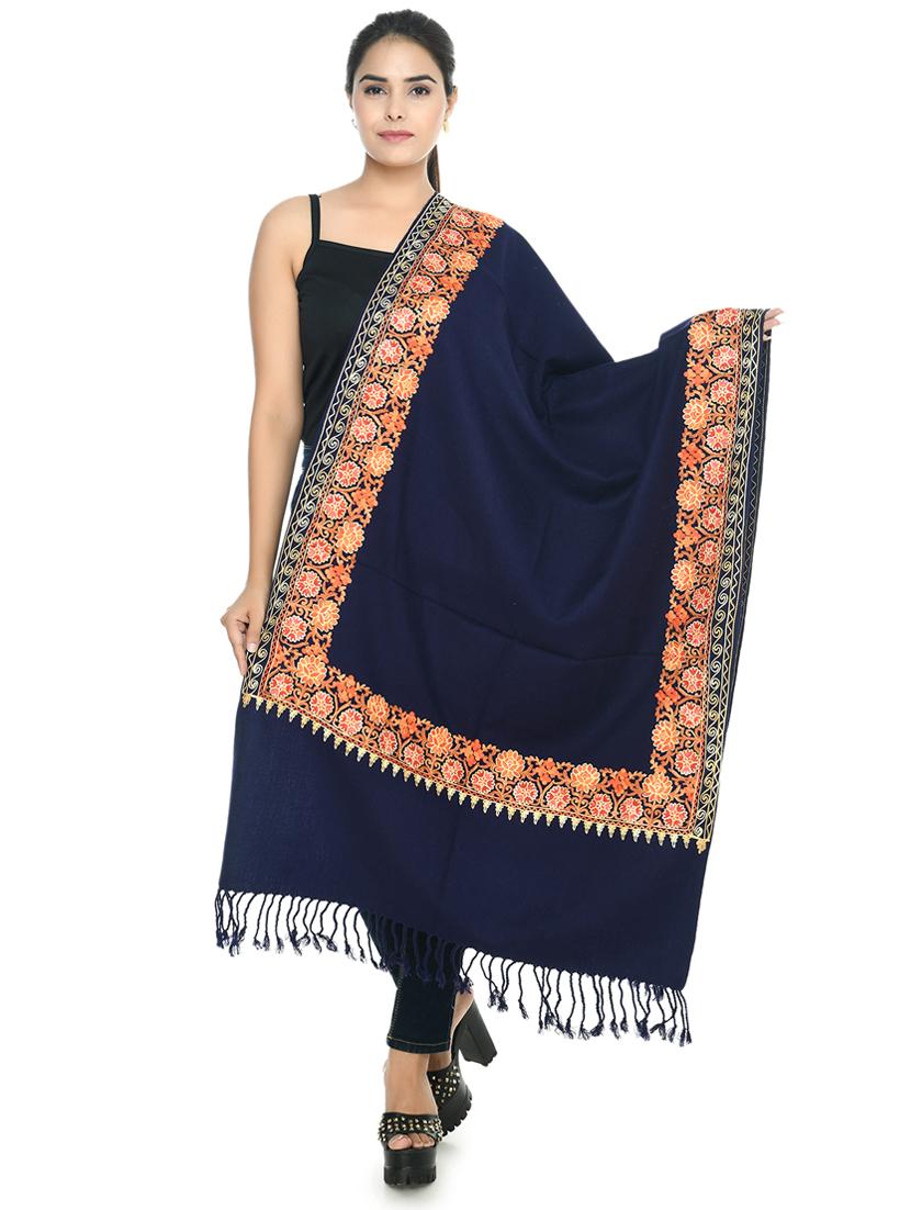 elegant women's shawl with floral embroidery - 21598767 - Zoom Image - 0