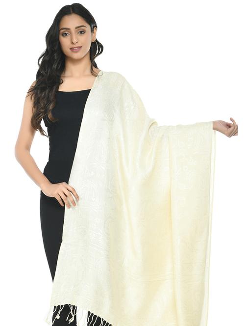 elegant women's plain shawl with fringes - 21598803 - Standard Image - 0