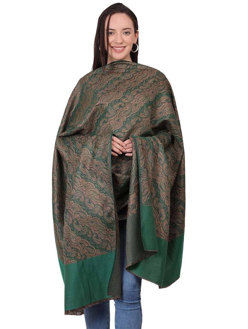 women self design woolen shawl - 21598908 - Standard Image - 3