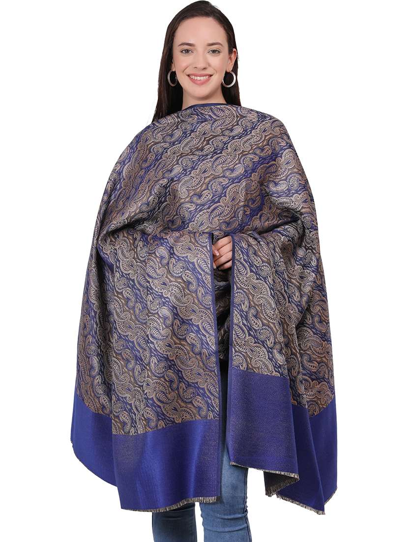 women self design woolen shawl - 21598911 - Standard Image - 3