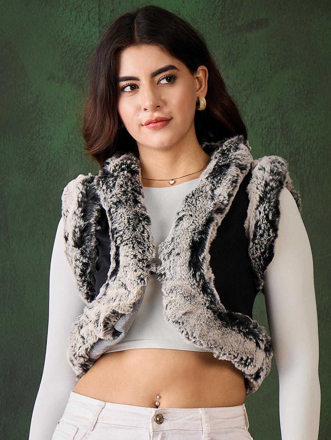 women solid detailed sleeveless shrug - 21599034 - Zoom Image - 0