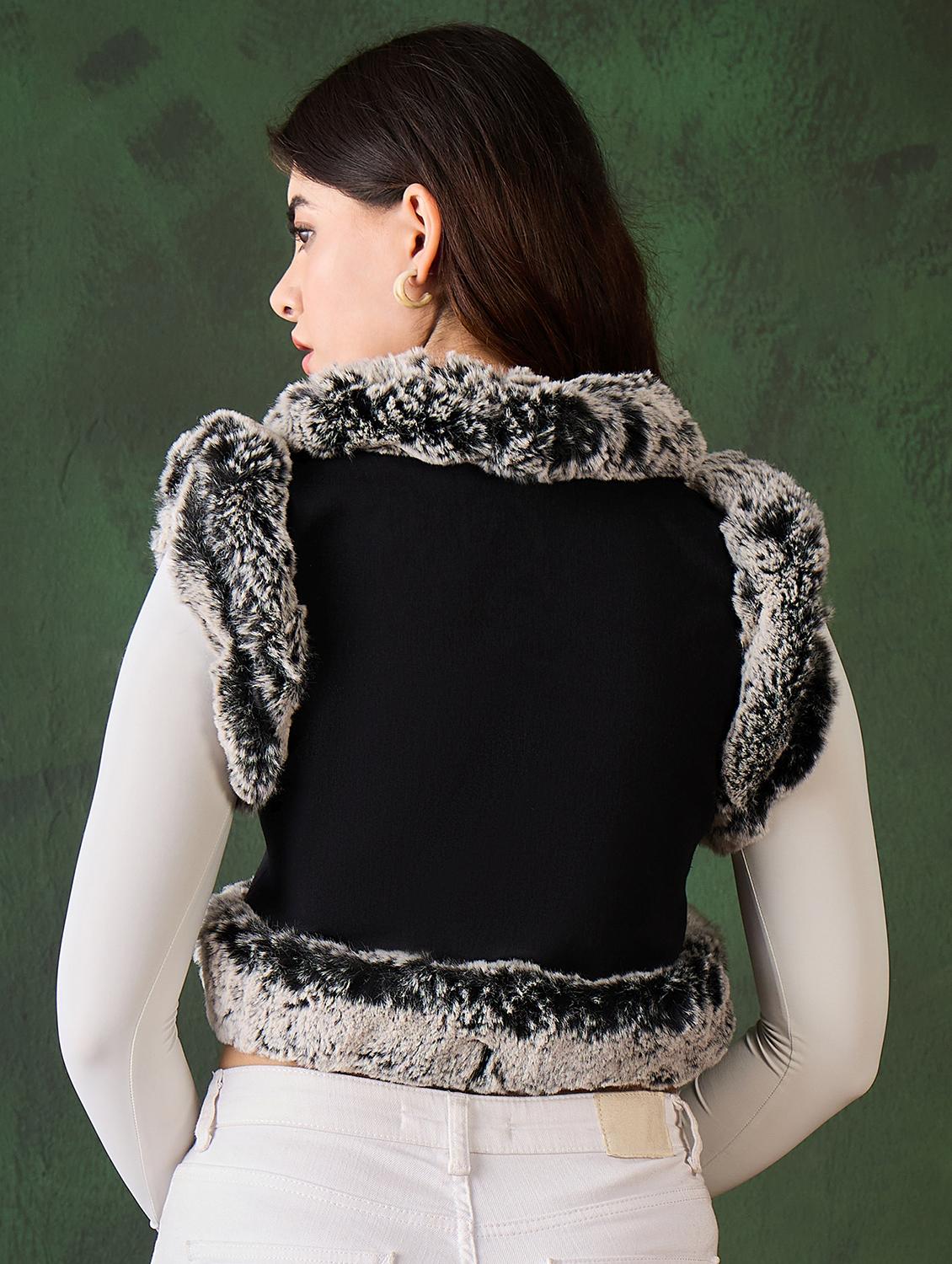 women solid detailed sleeveless shrug - 21599034 - Standard Image - 3