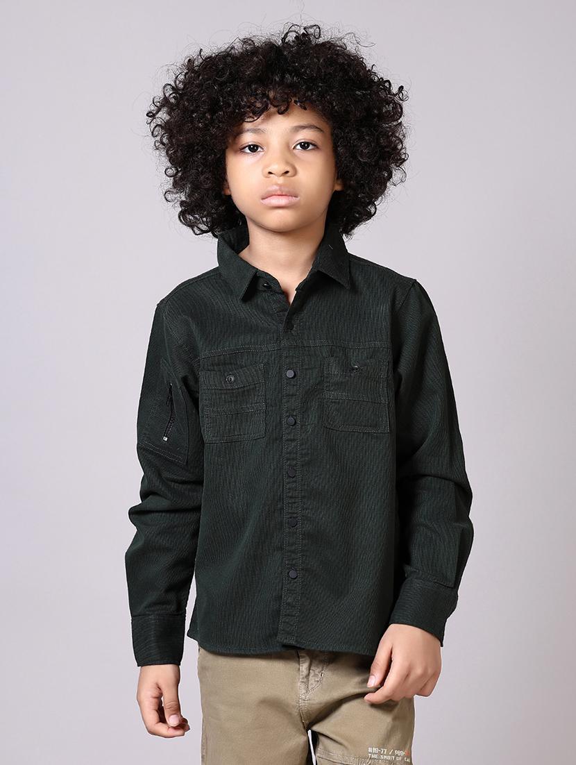 olive cotton shirt - 21599067 - Zoom Image - 0