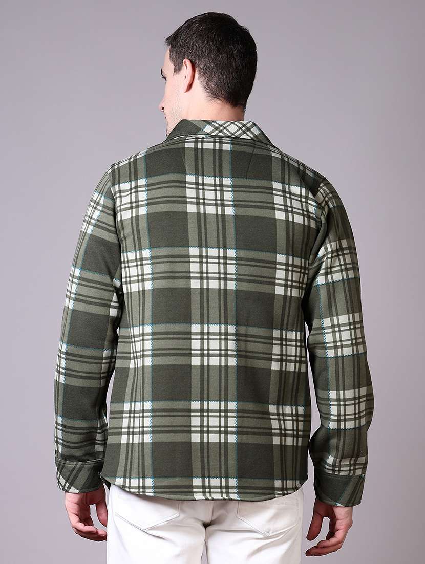 men checkered long sleeve shacket - 21599121 -  Standard Image - 3