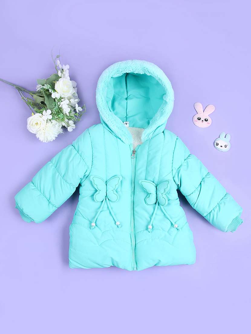 girls solid long sleeve quilted jacket - 21599129 -  Zoom Image - 0