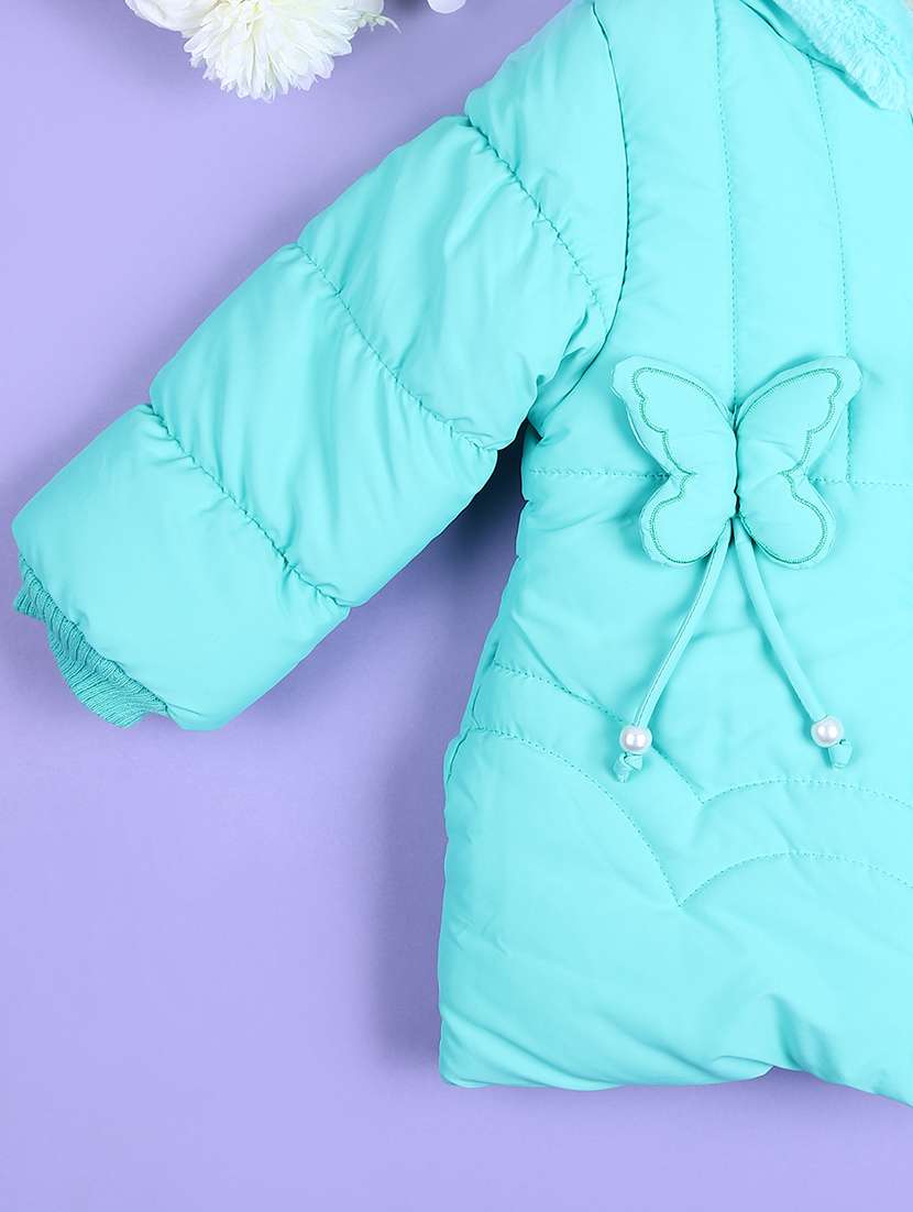 girls solid long sleeve quilted jacket - 21599129 -  Standard Image - 3