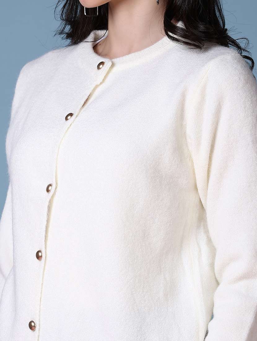 women solid long sleeve cardigan - 21599210 - Standard Image - 3