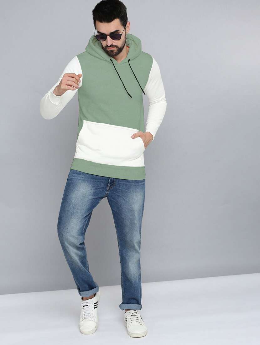 men long sleeves color block sweatshirt - 21599409 - Standard Image - 3
