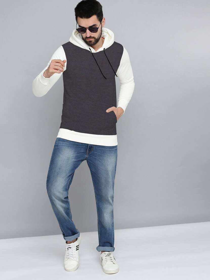 men long sleeves color block sweatshirt - 21599427 -  Standard Image - 3