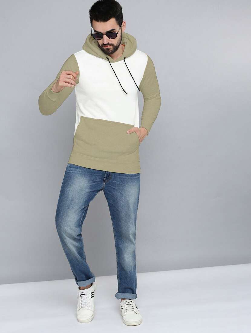 men long sleeves color block sweatshirt - 21599439 - Standard Image - 3