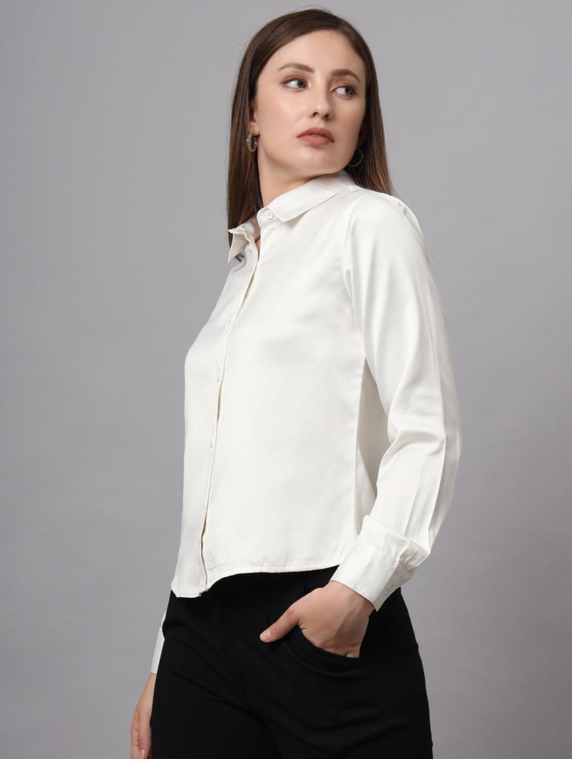 women solid collared shirt - 21599545 - Standard Image - 3