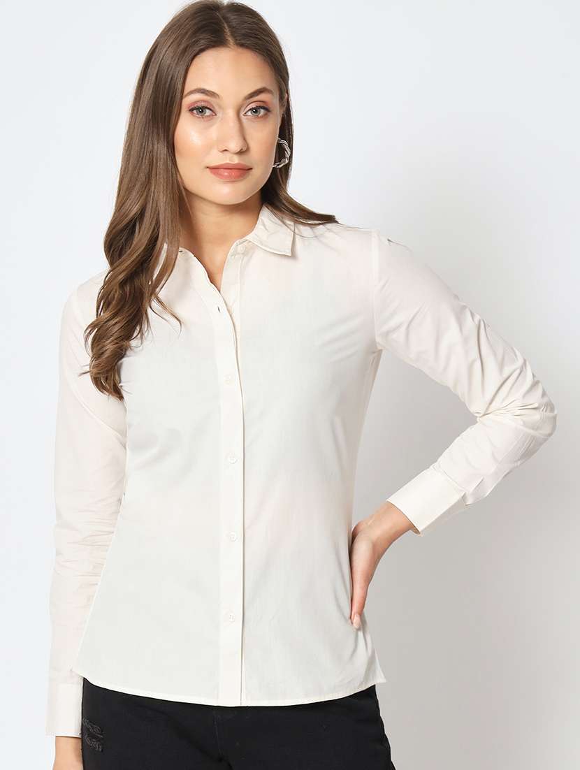 women solid regular fit long sleeve shirt - 21599581 -  Zoom Image - 0