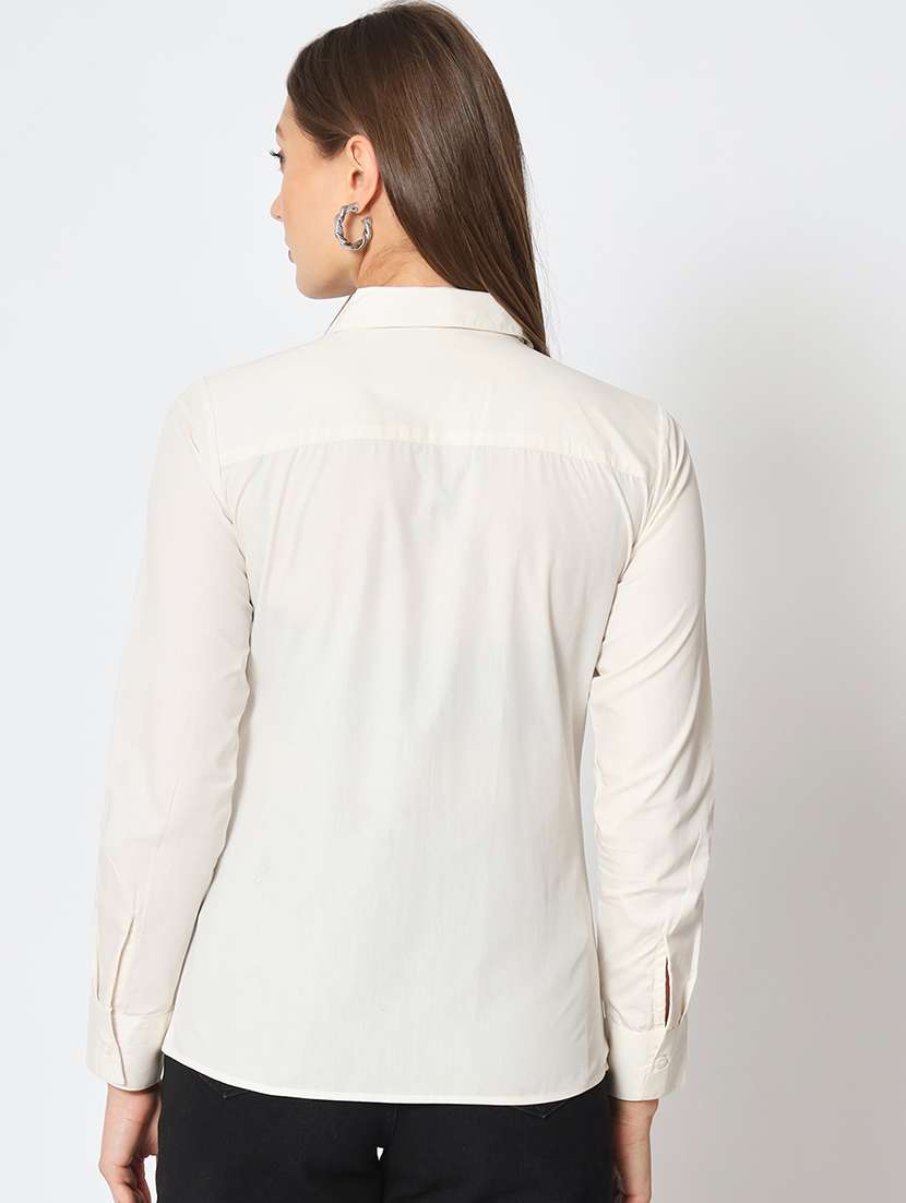women solid regular fit long sleeve shirt - 21599581 - Standard Image - 3