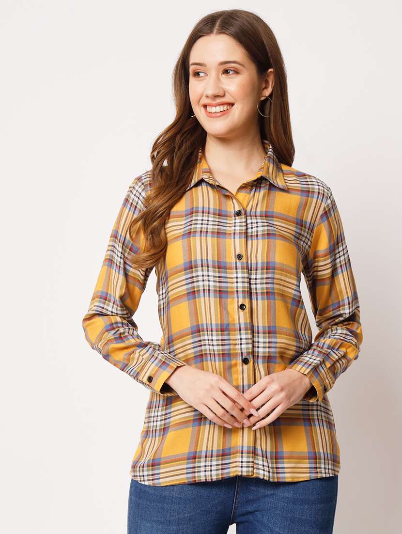 women checkered regular fit long sleeve shirt - 21599616 -  Zoom Image - 0