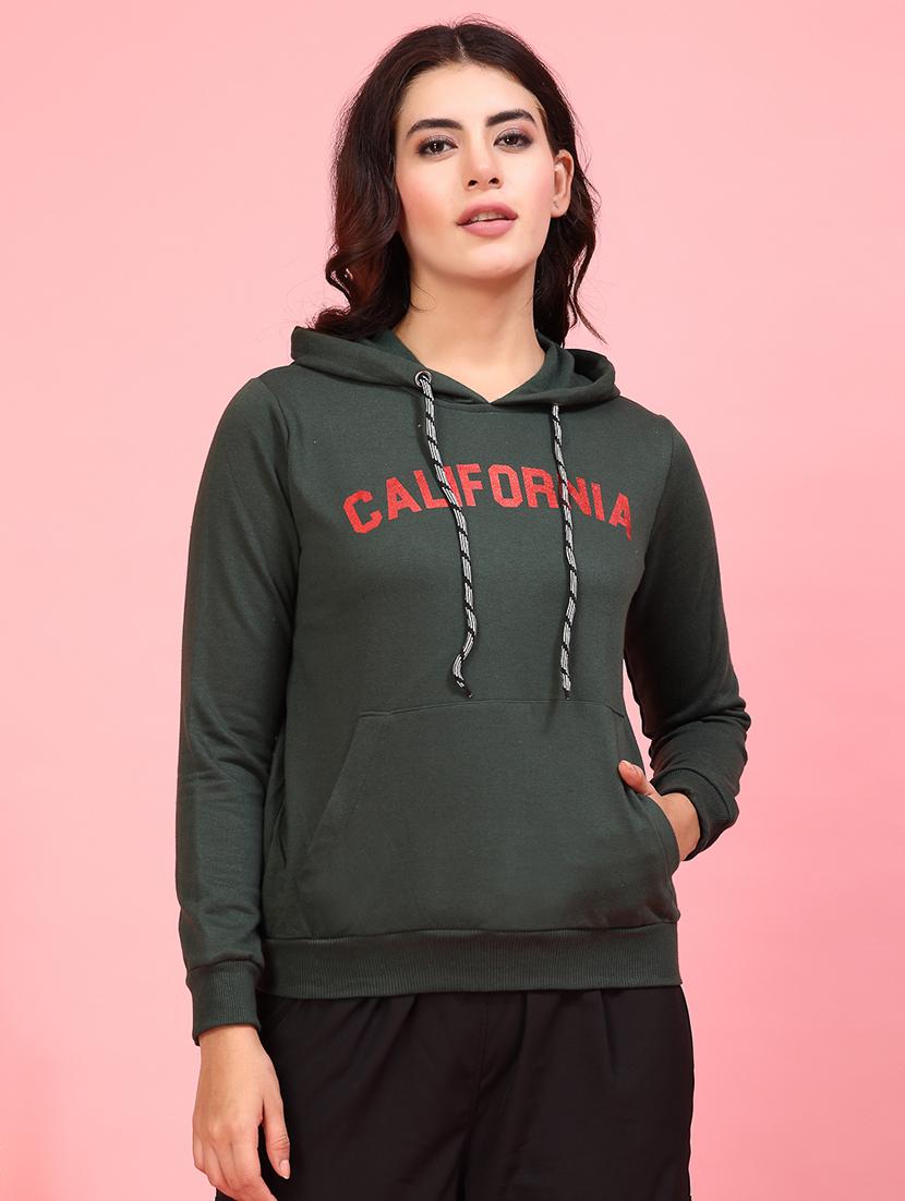 women chest print hooded sweatshirt - 21600063 - Zoom Image - 0
